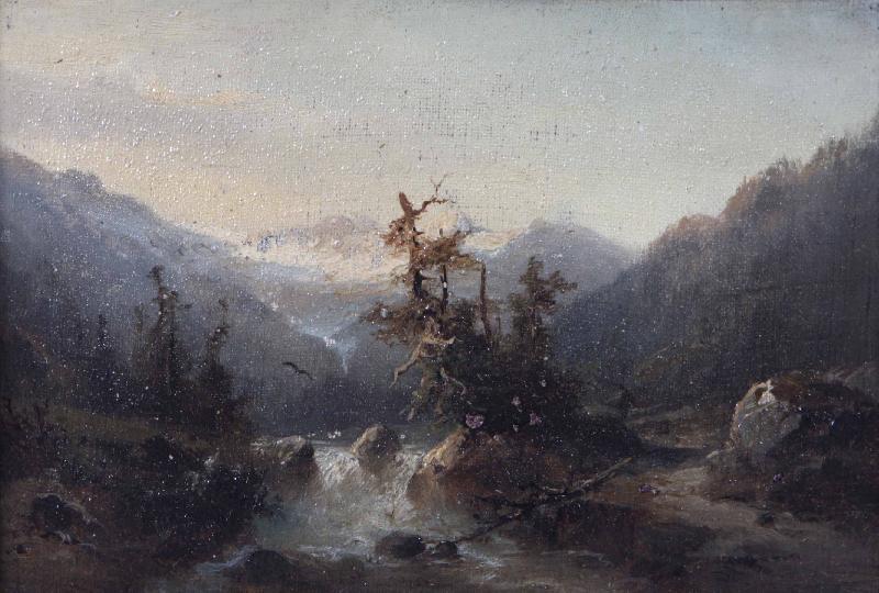 Johann Hermann Carmiencke A mountain stream oil painting picture